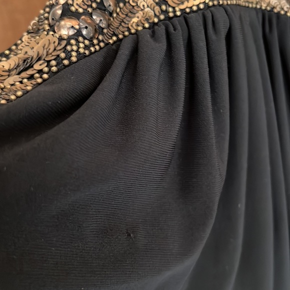 CACHE BLACK SEQUIN BEADED HALTER TOP - Picture 10 of 11